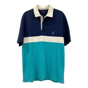 Nautica Men’s Colorblock Polo Shirt Size XL